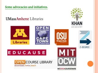 Some advocacies and initiatives: 
 