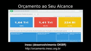 Orçamento ao Seu Alcance 
Inesc (desenvolvimento OKBR) 
http://orcamento.inesc.org.br 
 