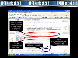 Ilość punktów zdobytych za wypowiedzi na Forum Pismo branżowe do pobrania Ilość dotychczasowych  wypowiedzi Aktualny podpis 