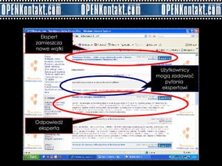 Ekspert zamieszcza nowe wątki Użytkownicy mogą zadawać pytania  ekspertowi Odpowiedź eksperta 