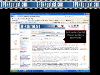 Zmiany te również można śledzić w archiwum  