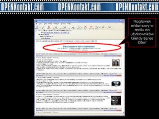 Nagłówek reklamowy w mailu do użytkowników Giełdy Biznes Ofert 