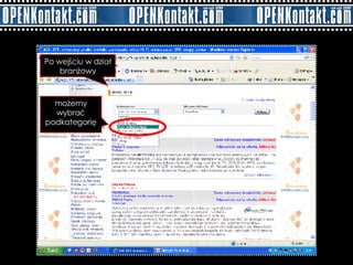 Po wejściu w dział branżowy możemy wybrać podkategorię 