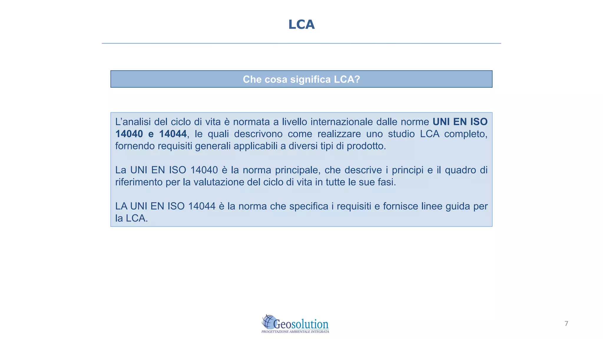 Introduzione all'Analisi del Ciclo di Vita (Life Cycle Assessment - LCA ...