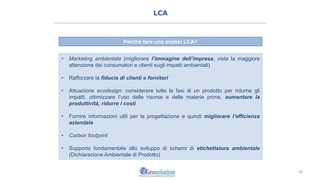 Introduzione all'Analisi del Ciclo di Vita (Life Cycle Assessment - LCA ...