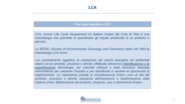 Introduzione all'Analisi del Ciclo di Vita (Life Cycle Assessment - LCA ...