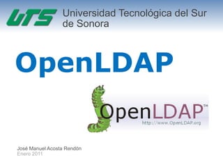 Universidad Tecnológica del Sur
                 de Sonora



OpenLDAP

José Manuel Acosta Rendón
Enero 2011
 