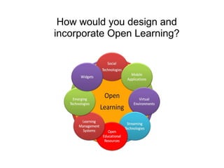 How would you design and
incorporate Open Learning?
 
