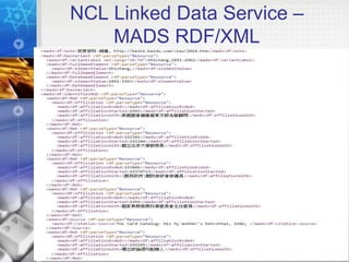 NCL Linked Data Service –
MADS RDF/XML
(Name Authority Control)
55
 