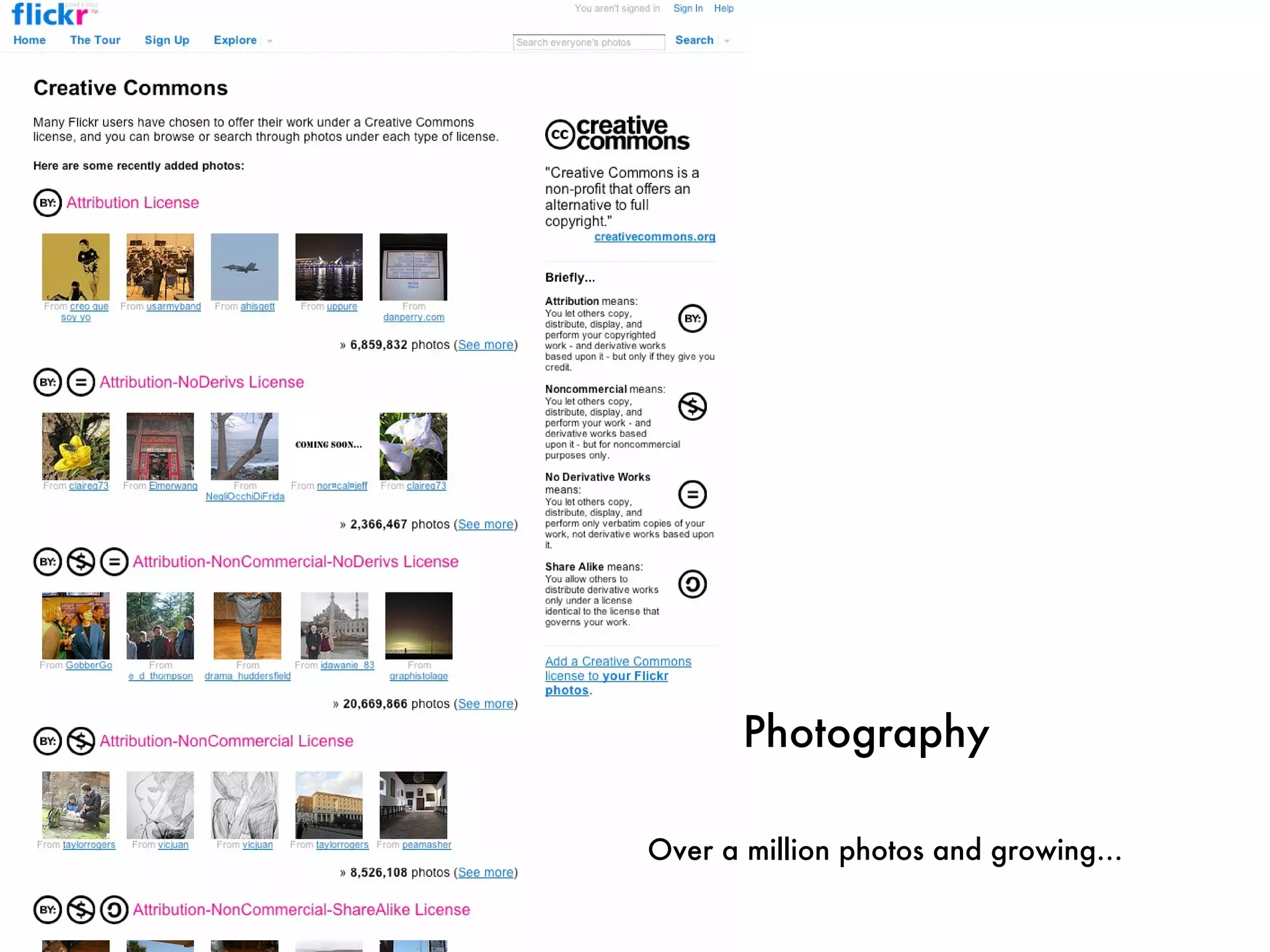 Photography Over a million photos and growing… 