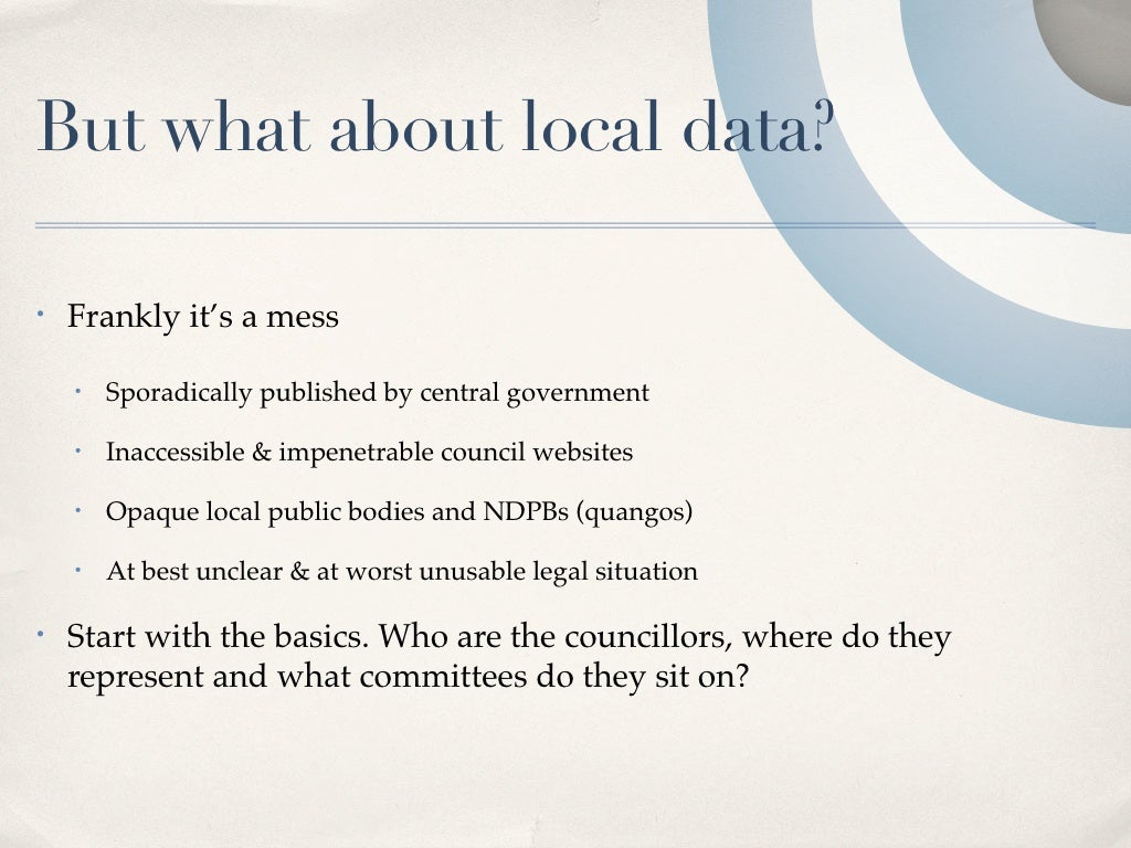 But what about local data?