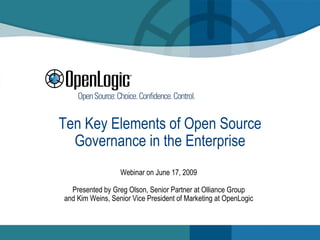 Ten Elements of Open Source Governance PPT Free Download