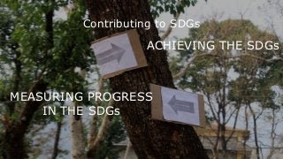Achieving the SDGs
 