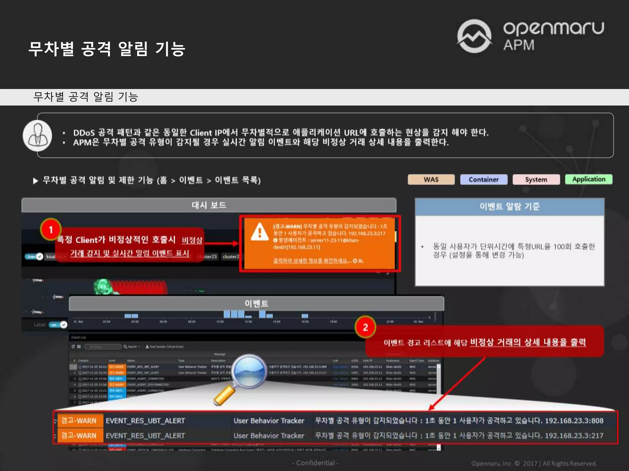 무차별 공격 알림 기능
무차별 공격 알림 기능
 