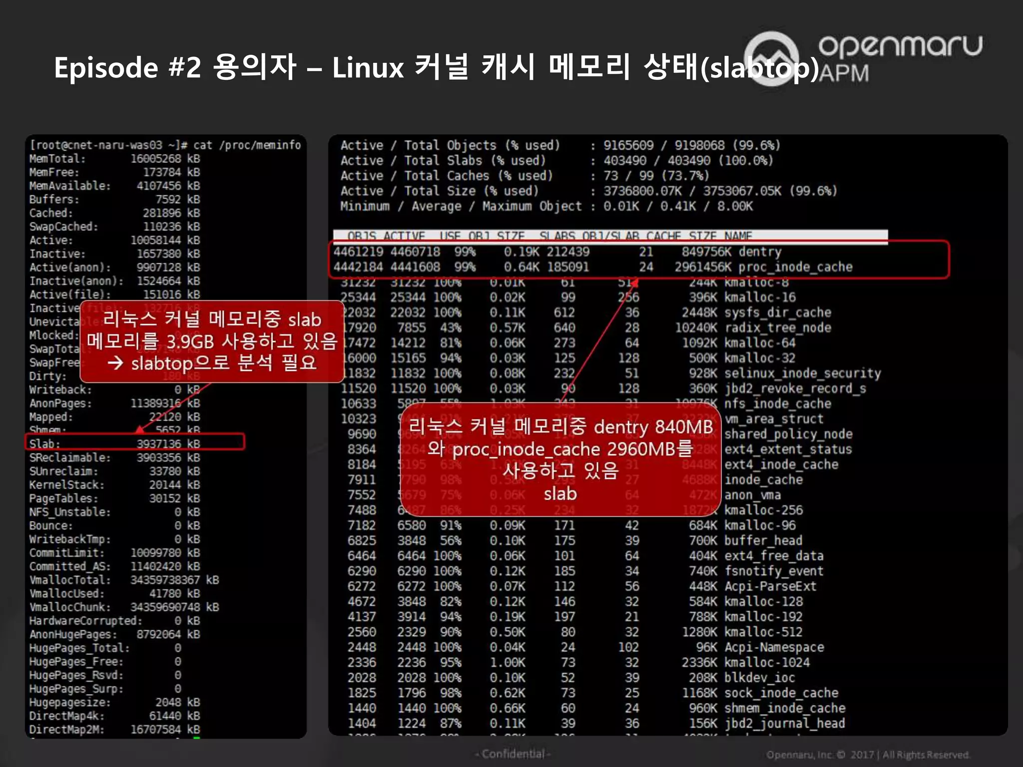 Episode #2 용의자 – Linux 커널 캐시 메모리 상태(slabtop)
 