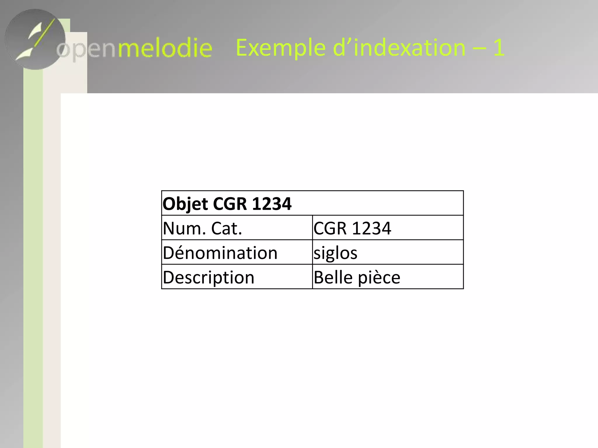 Exemple d’indexation – 3