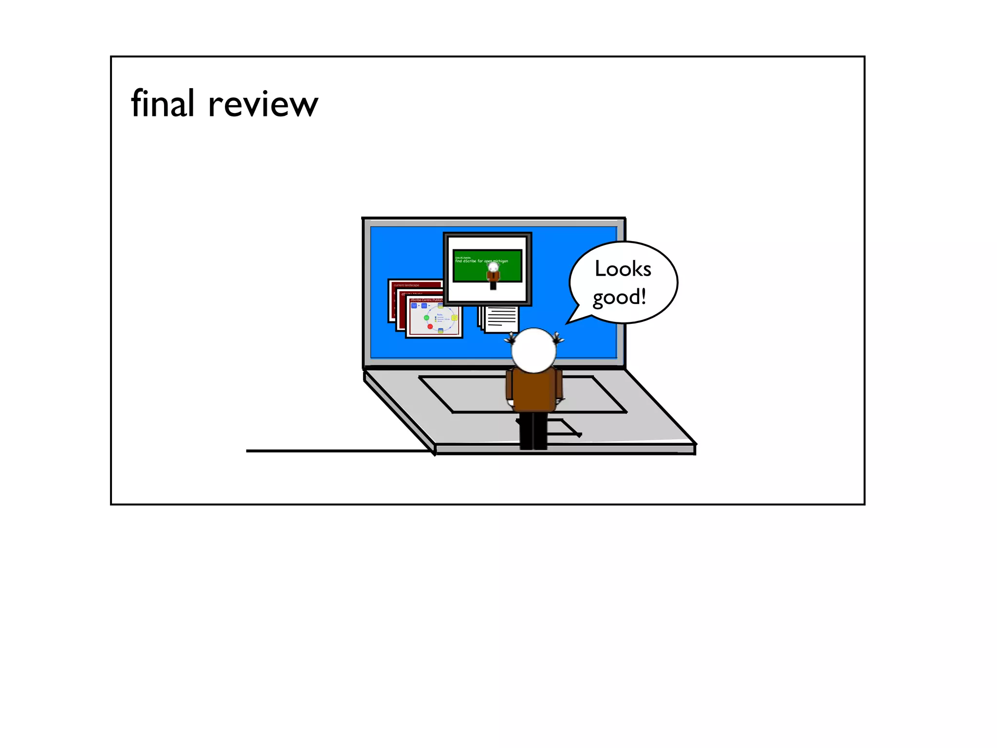 final review Class #1 Agenda: find dScribe for open.michigan Looks good!  