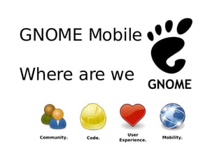 GNOME Mobile

Where are we