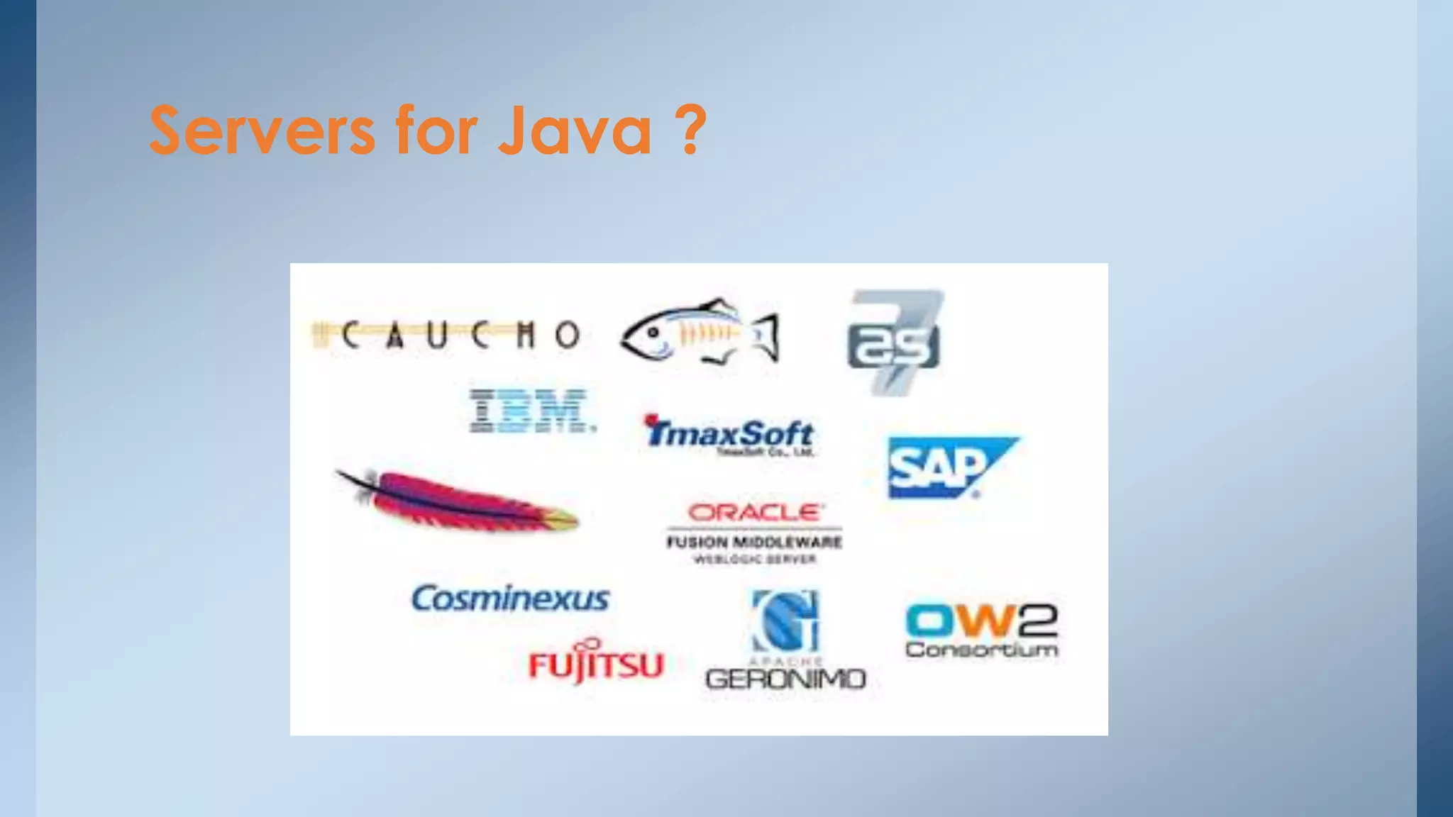 Servers for Java ? 
 