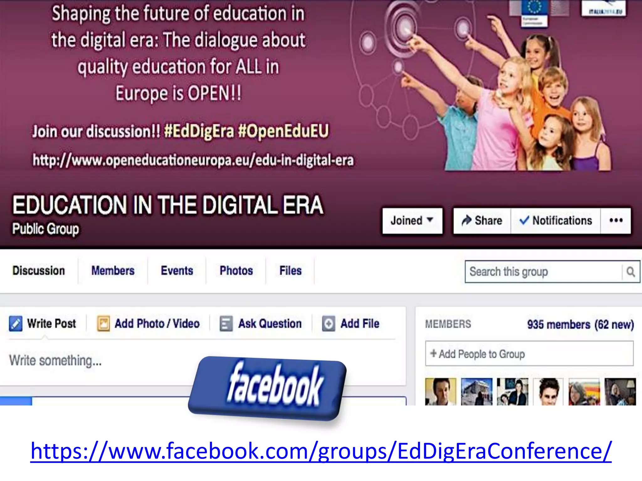 https://www.facebook.com/groups/EdDigEraConference/
 