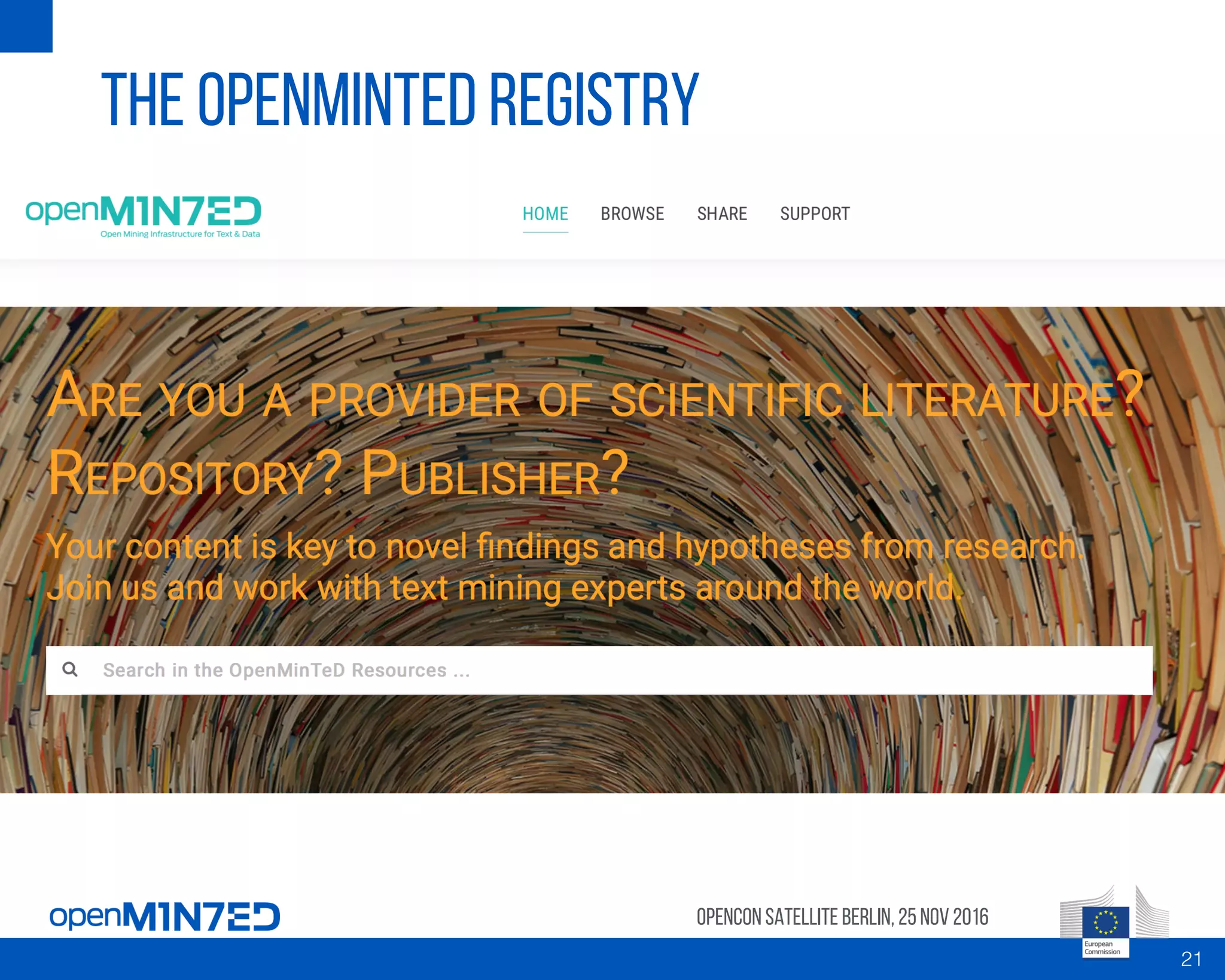 the openminted registry
OpenCon SatelliteBerlin, 25Nov 2016
21
 