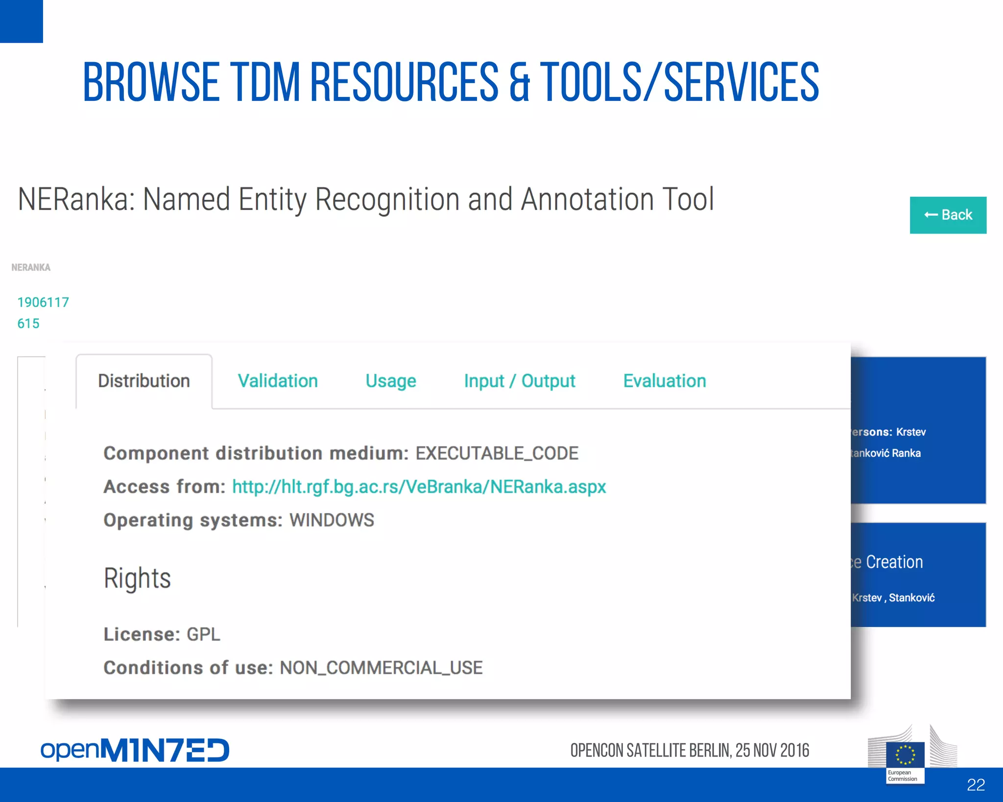 Browse tdm resources & tools/services
OpenCon SatelliteBerlin, 25Nov 2016
22
 