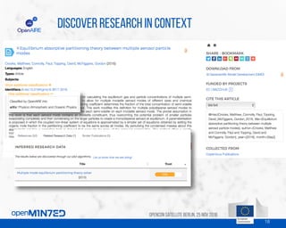 18
Discover research in context
OpenCon SatelliteBerlin, 25Nov 2016
 