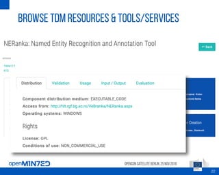 Browse tdm resources & tools/services
OpenCon SatelliteBerlin, 25Nov 2016
22
 