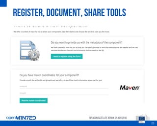 Register, document, share tools
OpenCon SatelliteBerlin, 25Nov 2016
23
 