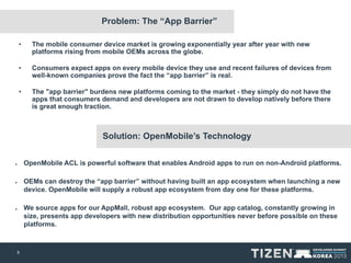 OpenMobile ACL bringing Android apps to TIZEN | PDF