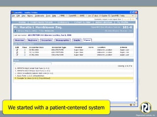 We started with a patient-centered system 