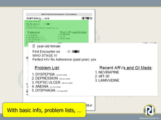 With basic info, problem lists, … 