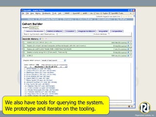 We also have tools for querying the system.  We prototype and iterate on the tooling. 