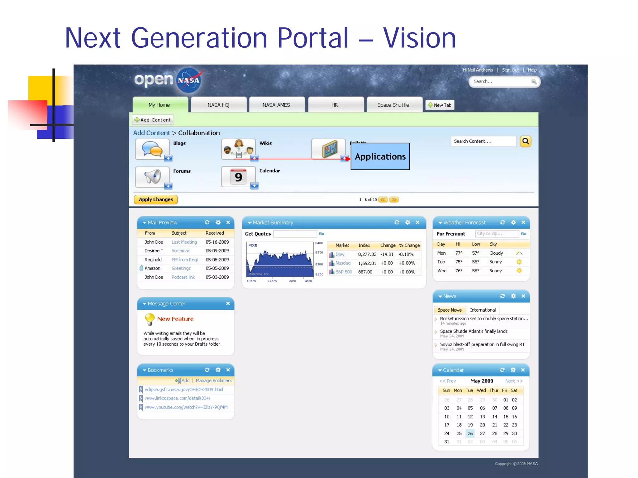 Next Generation Portal – Vision


                      Applications
 