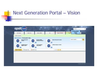 Next Generation Portal – Vision


                           Preloaded
                              Tabs
 