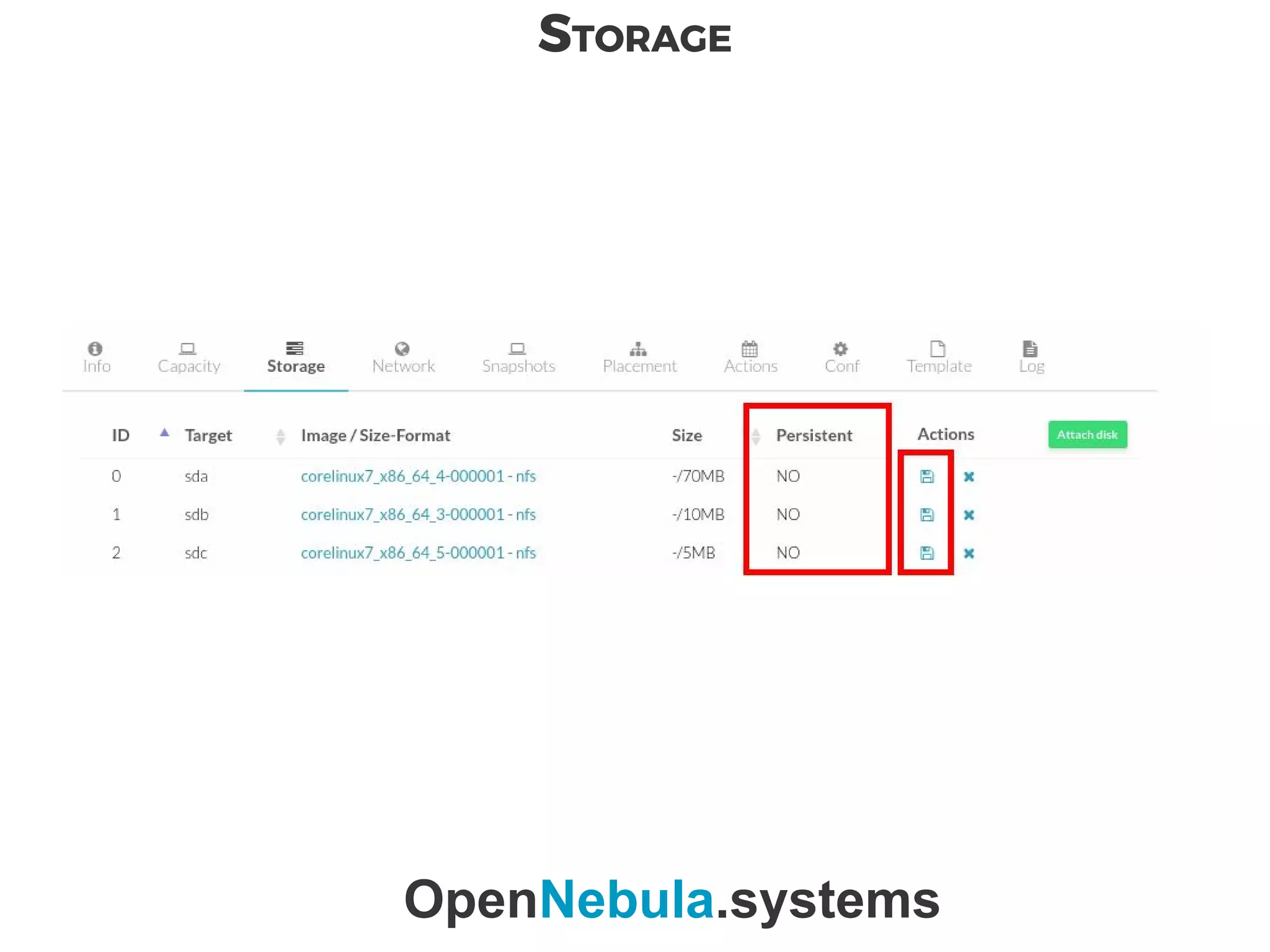 STORAGE
OpenNebula.systems
 