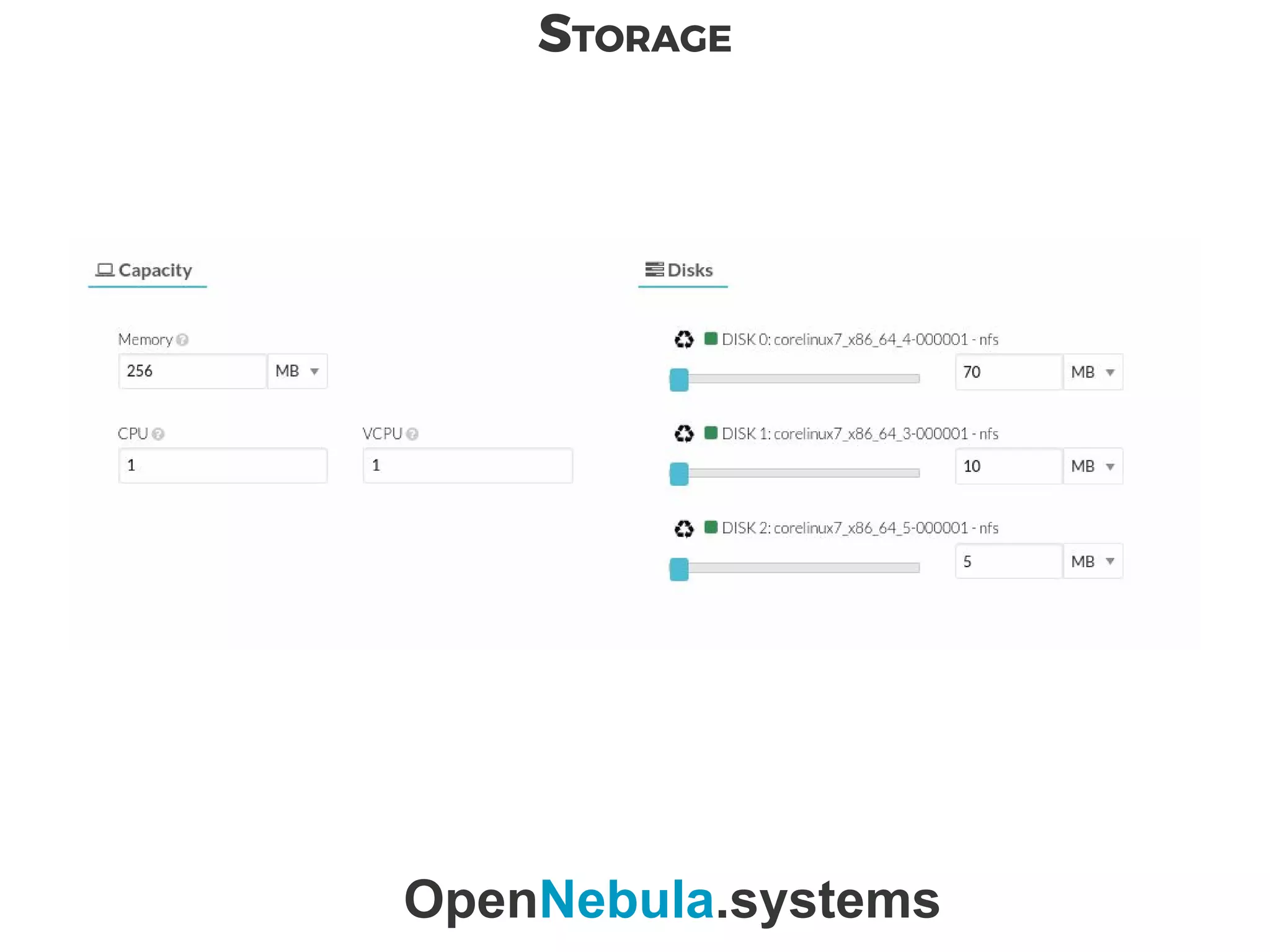 STORAGE
OpenNebula.systems
 