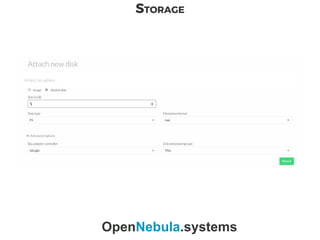 STORAGE
OpenNebula.systems
 