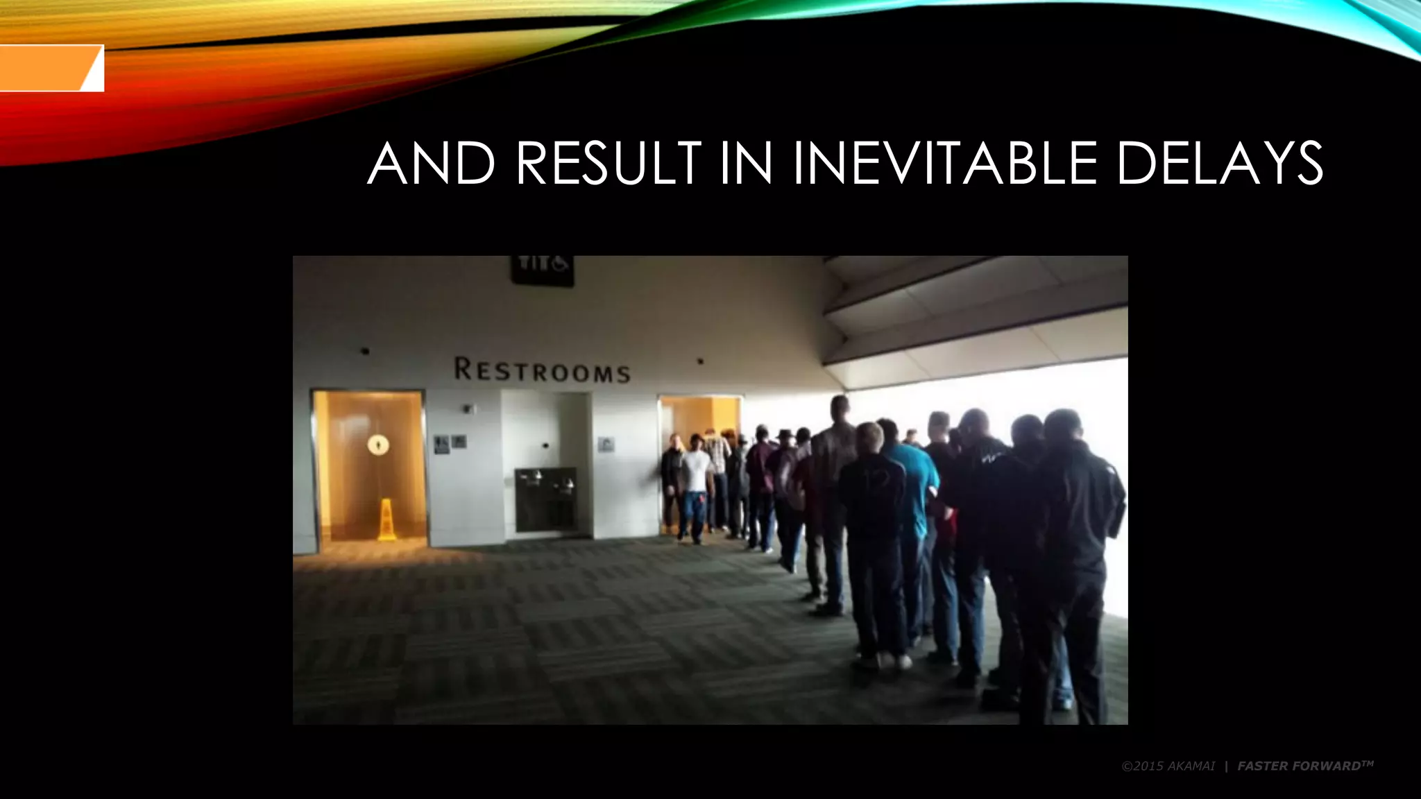 ©2015 AKAMAI | FASTER FORWARDTM
AND RESULT IN INEVITABLE DELAYS
 