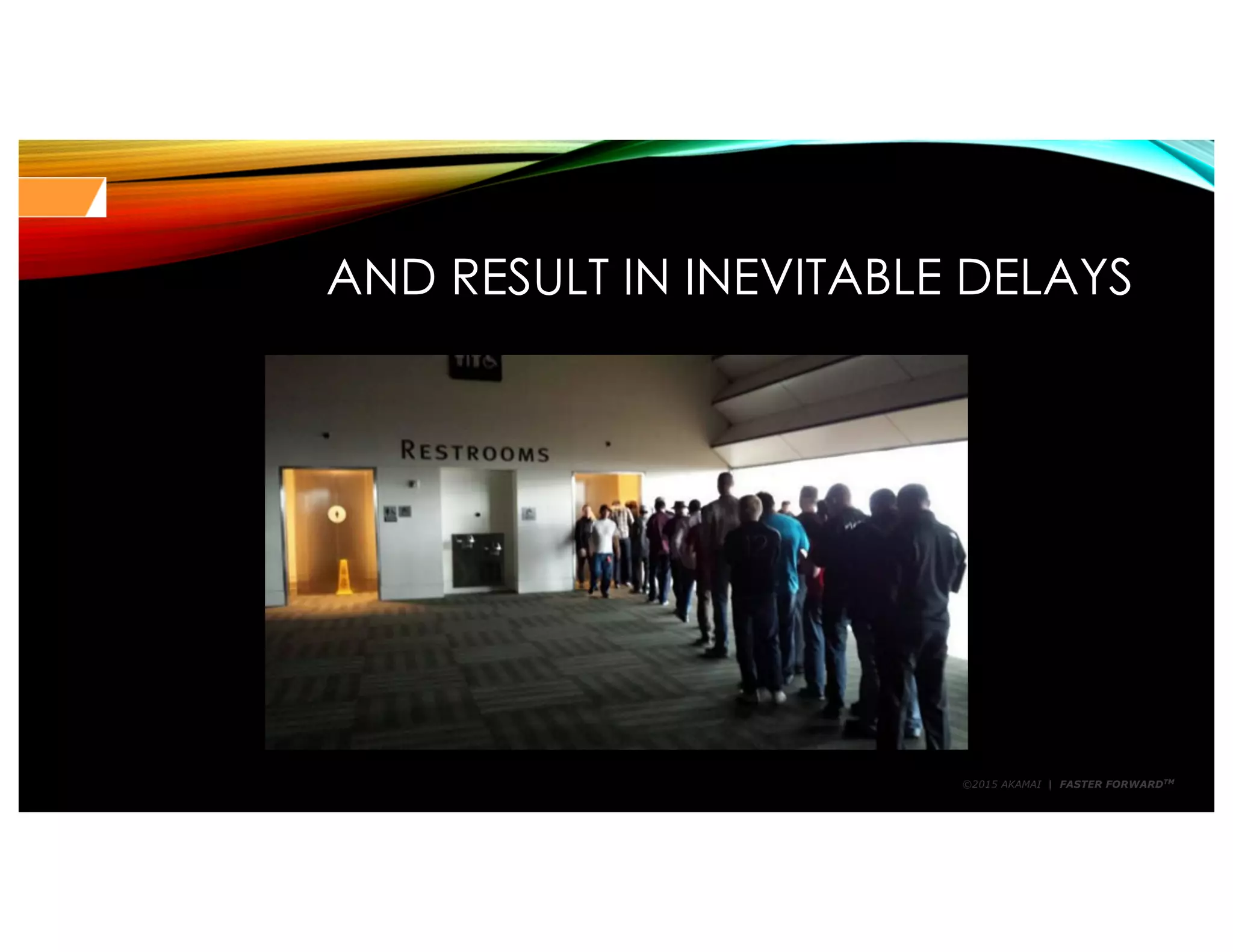 ©2015 AKAMAI | FASTER FORWARDTM
AND RESULT IN INEVITABLE DELAYS
 