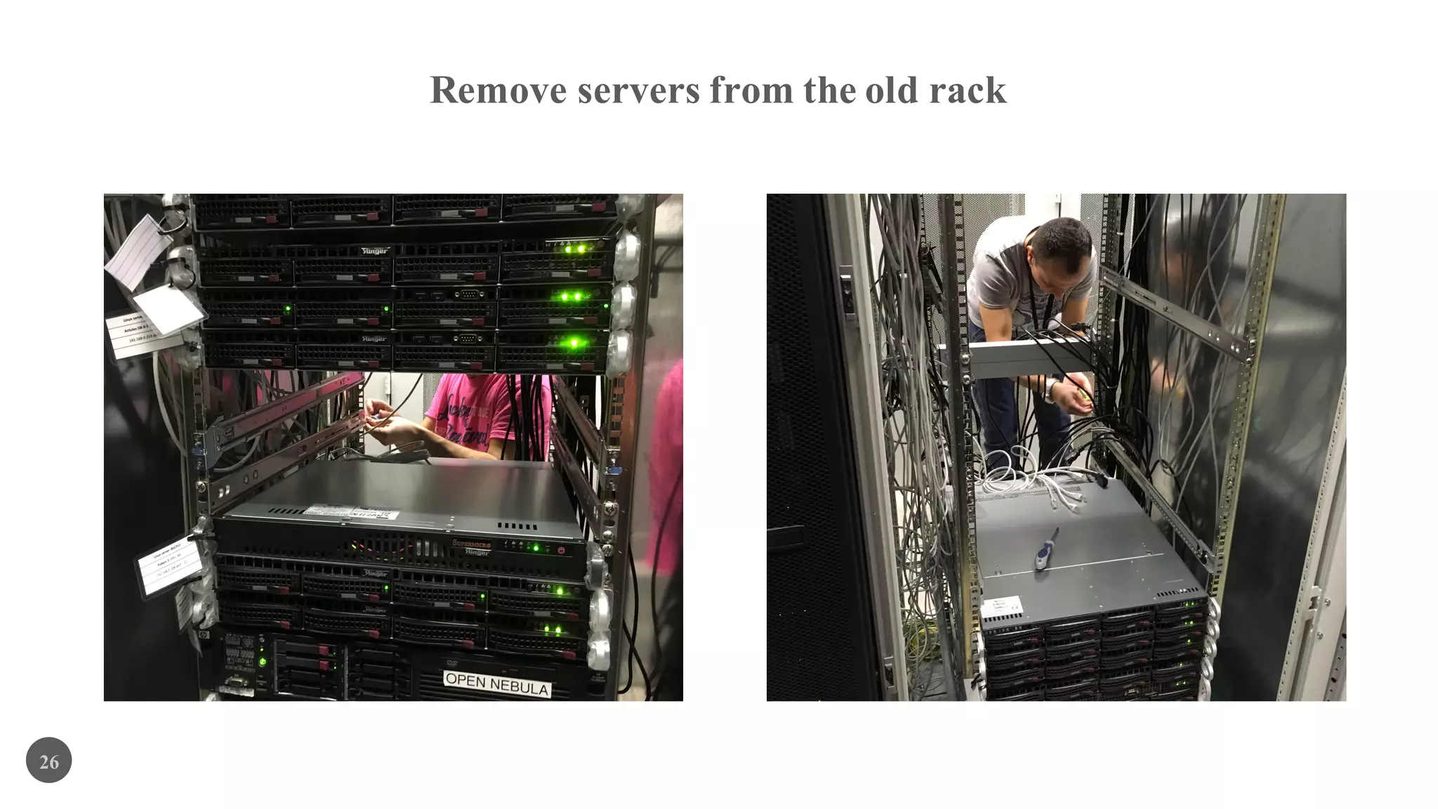 Remove servers from the old rack
26
 