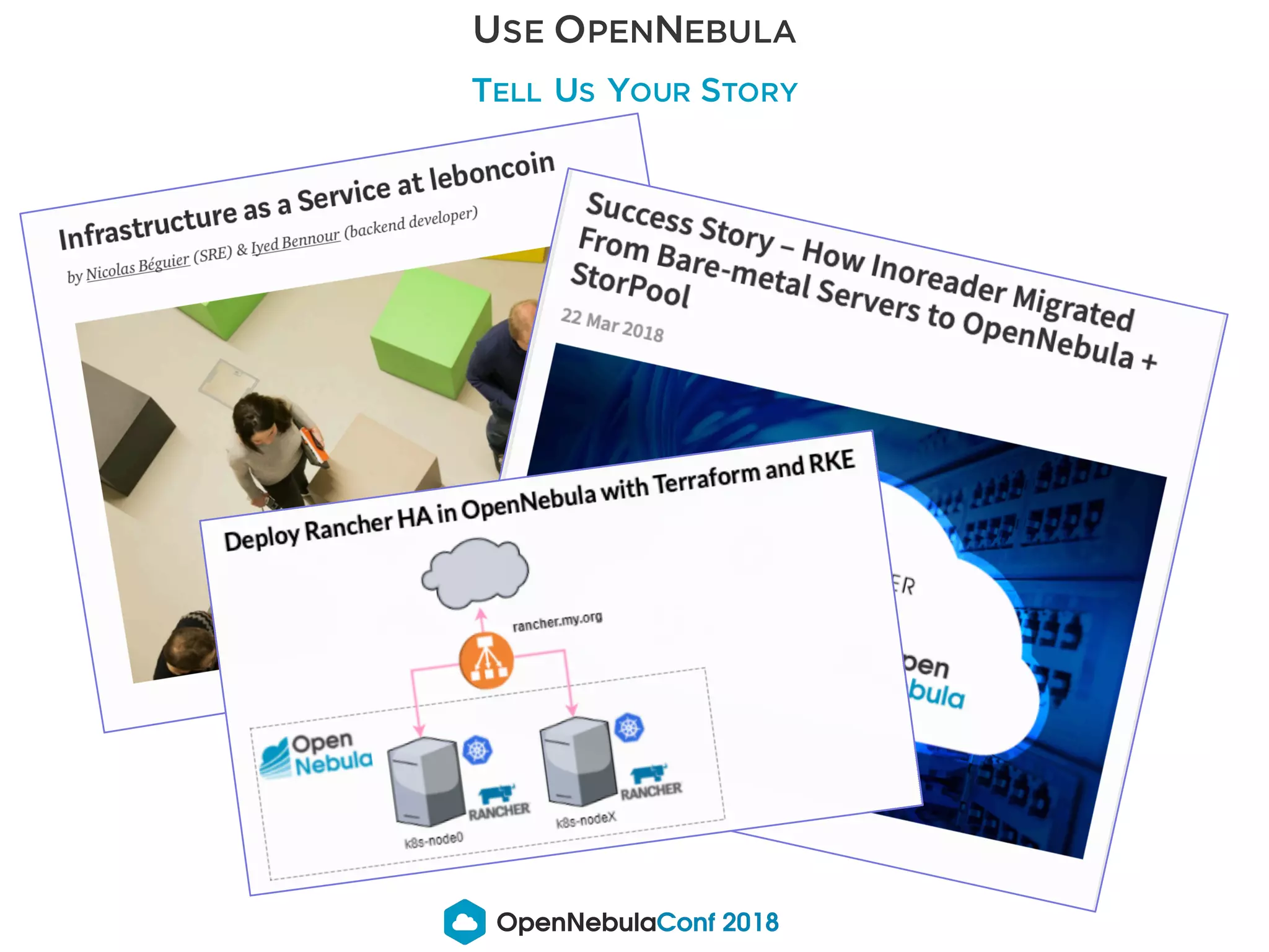 USE OPENNEBULA
TELL US YOUR STORY
 