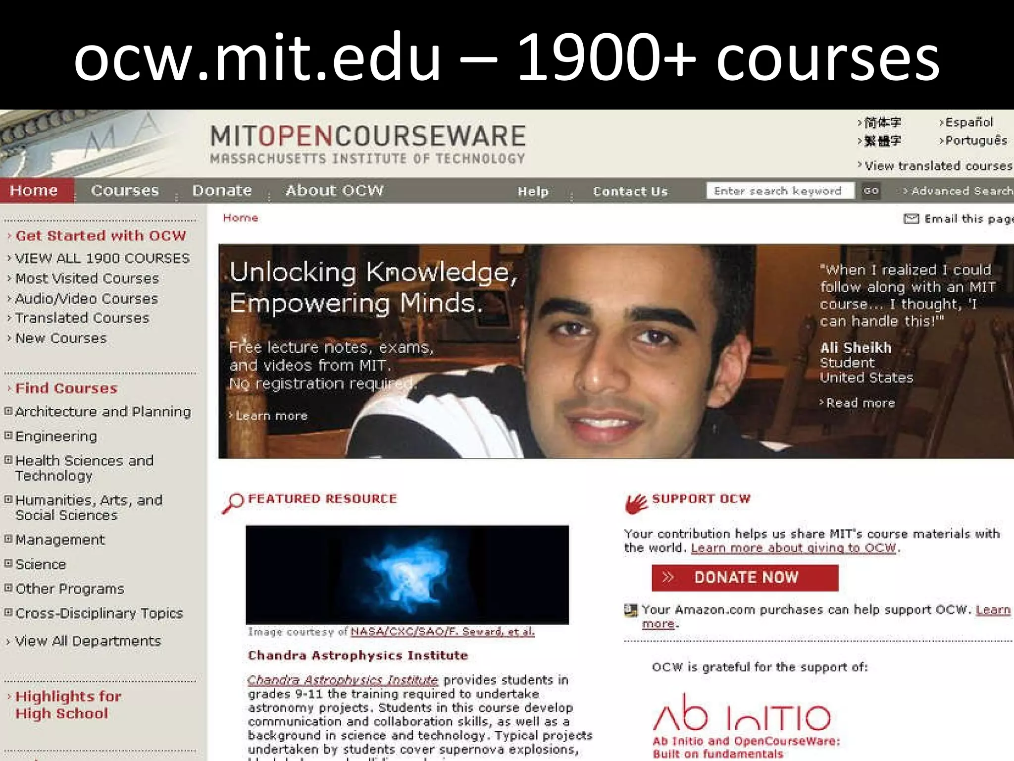ocw.mit.edu – 1900+ courses 