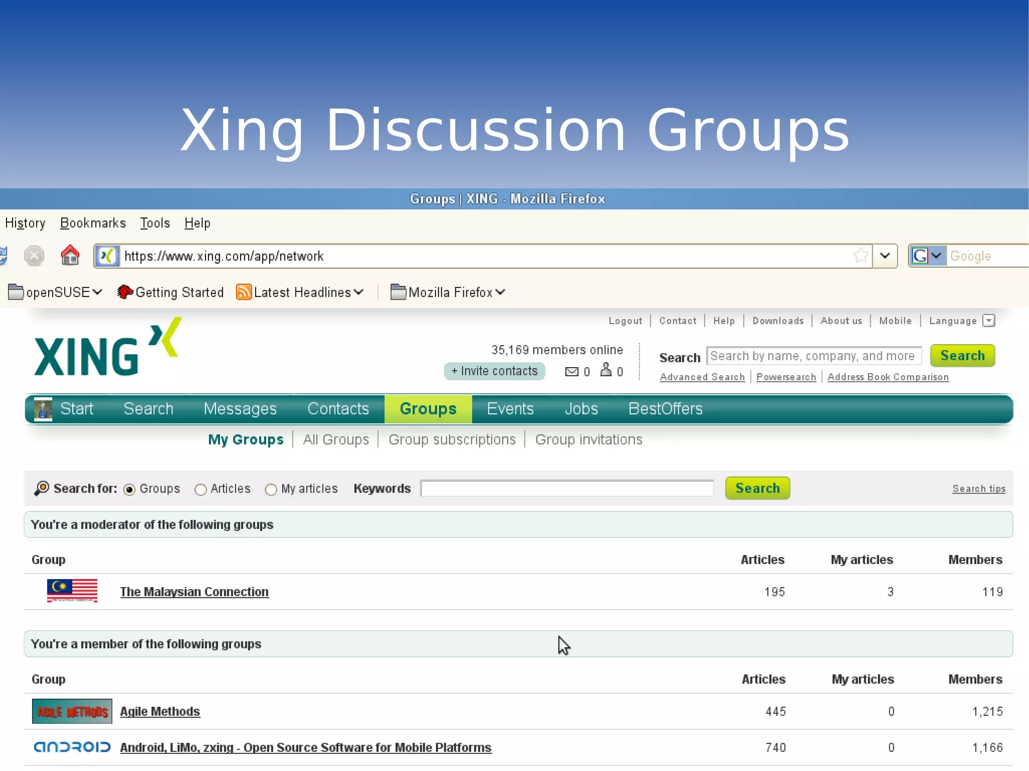 Xing Discussion Groups 
