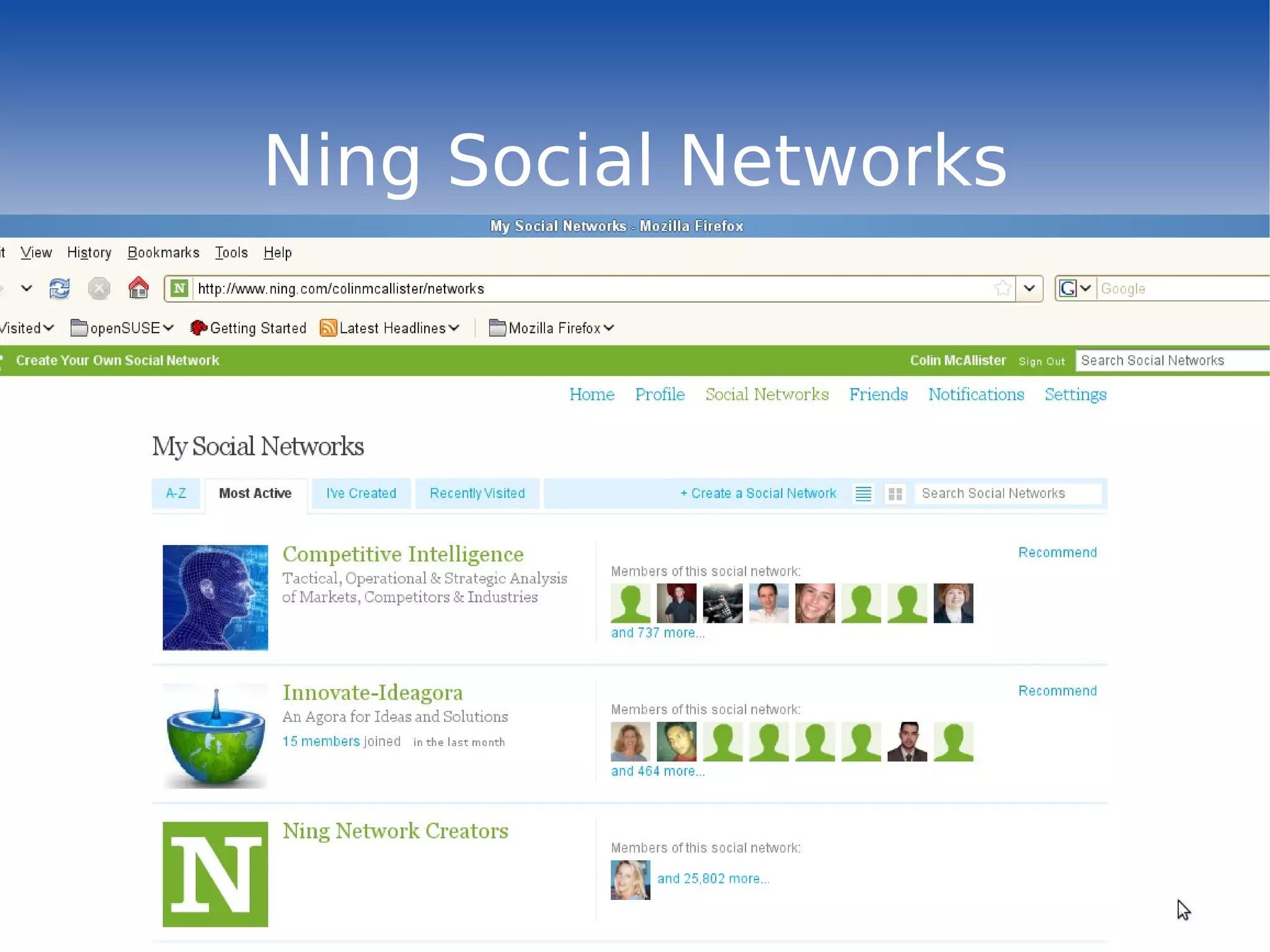 Ning Social Networks 