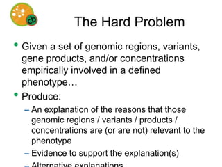 Answering Why? questionsFundamental to human cognitive developmentAmazing human facilityEven to confabulationCausal explanation is central to scienceThe only question “big data”doesn’t seem to be enoughto answer (cfRamachandran & Hovy, 2002)