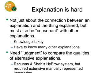 Knowledge-based Computational BiologyWidespread use, e.g.Simulation systems (e.g. BioCyc)Question answering systems (e.g. AskHermes or Watson Medicine)High-throughput result analysis (e.g. GOEAST, Ontologizer)Hypothesis generation / testing (e.g. HyQue)Anything that uses an ontologyAnnotations (e.g. GOA)Cross-species comparisons NCBO