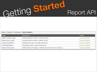 S ta rt ed
G ett ing                Report API
 