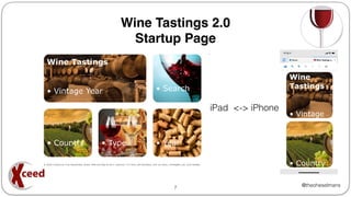 @theoheselmans
Wine Tastings 2.0
Startup Page
7
iPad <-> iPhone
 