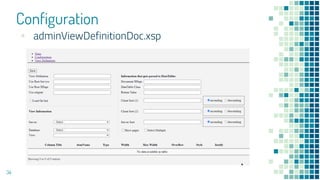 Configuration
34
▪ adminViewDefinitionDoc.xsp
 